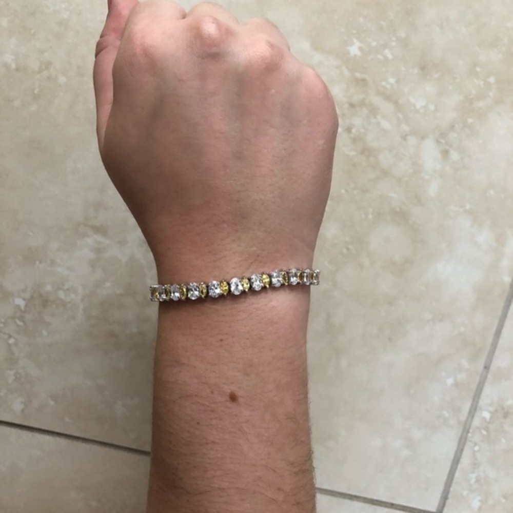 Cubic zirconia clear and yellow stone Bracelett - Picture 3 of 6